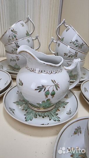 Сервиз фарфоровый Вербилки Зеленый барбарис