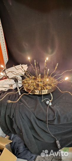 Люстра потолочная золотая