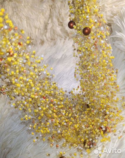 Колье воздушное из бисера ручная работа