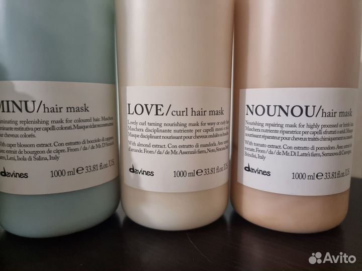 Davines маска Minu, маска Nounou, маска Love