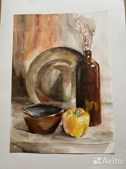 Картина натюрморт акварель