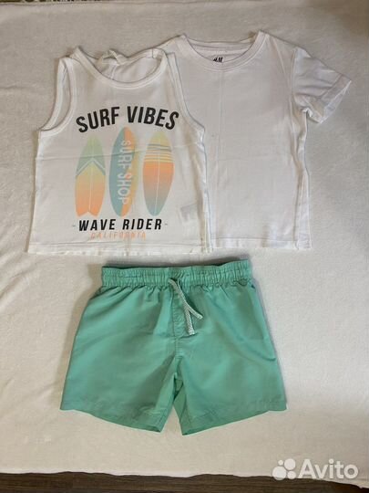 Н&М шорты для купания, майка, футболка