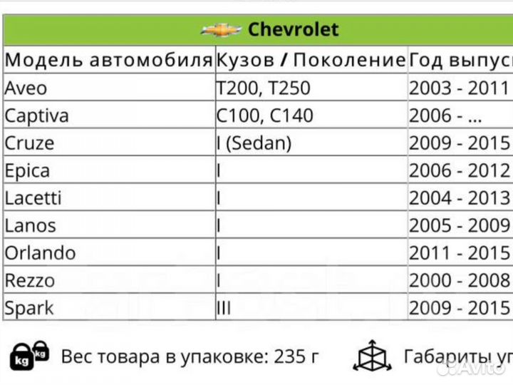 Задняя камера Chevrolet