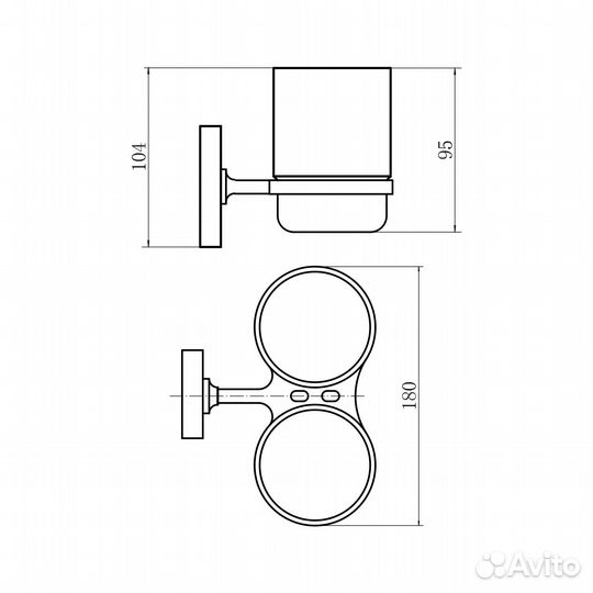 Стакан двойной для ванной комнаты fashun A1908