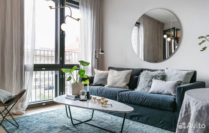 Круглое зеркало в интерьер