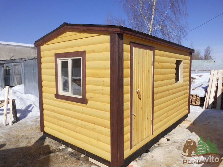 Баня из бруса с односкатной крышей 3x2.3м Веста