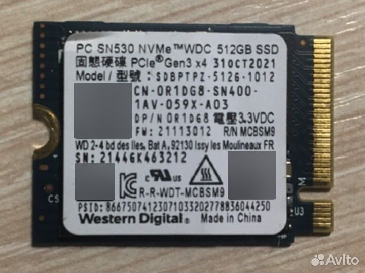 Ssd nvme wd sn530 M.2 2230