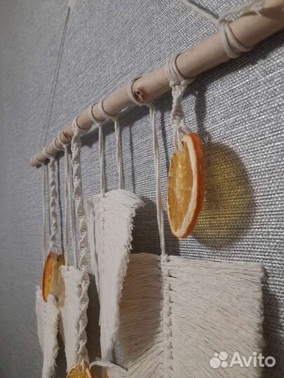 Макраме панно листья