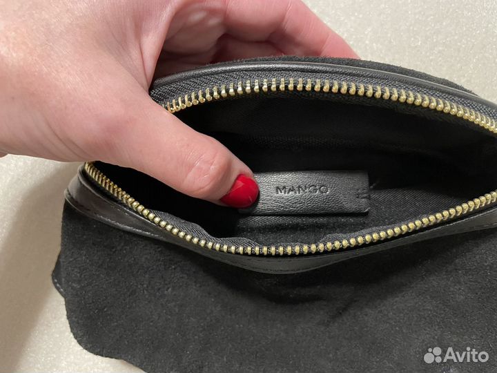 Поясная замшевая сумка mango