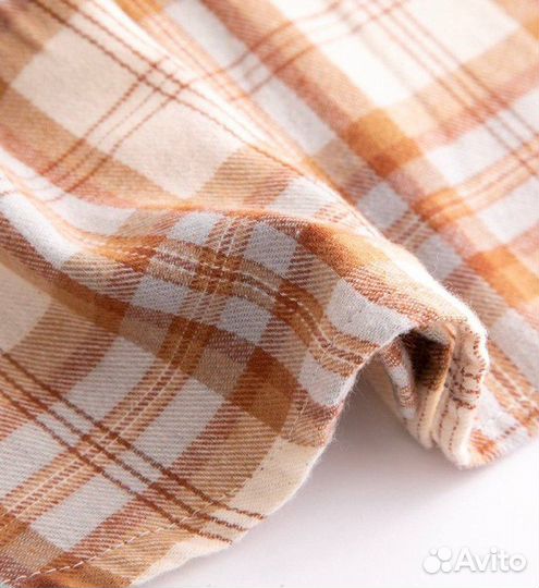 Рубашка байковая в клетку для мальчика р116-128