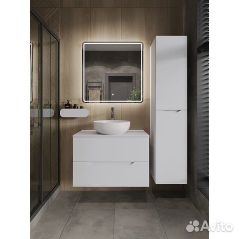 Тумба с раков. подвес. 80 бел.Li-80tuwmdf+B07-420W