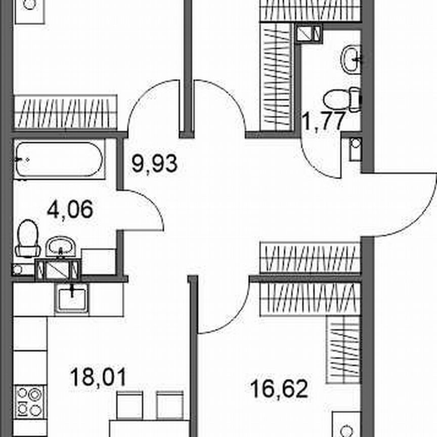 4-к. квартира, 86,6 м², 3/5 эт.