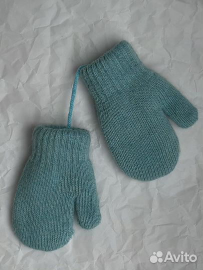 Детские Варежки зимние 2 пары шерсть двойные 2-3 г