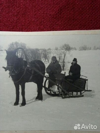 Фото «Русская деревня, сани» до 1917 г. 2 шт
