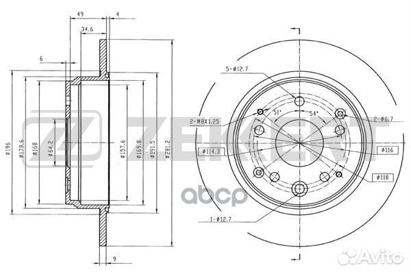 Диск торм. зад. Honda CR-V II 01- bs-5644 Zekkert