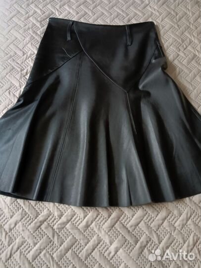 Кожаная юбка натуральная 46р.талия74, 80 дл 80