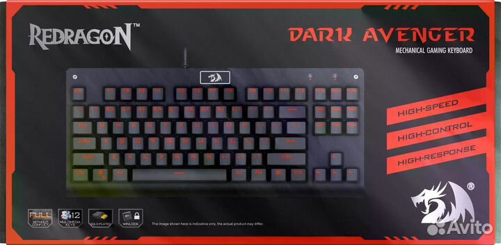 Клавиатура Redragon Dark Avenger, RU, игровая, под