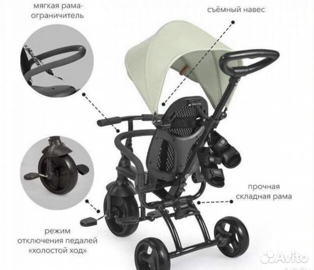 Велосипед трехколесны детскийэ happy baby mercury