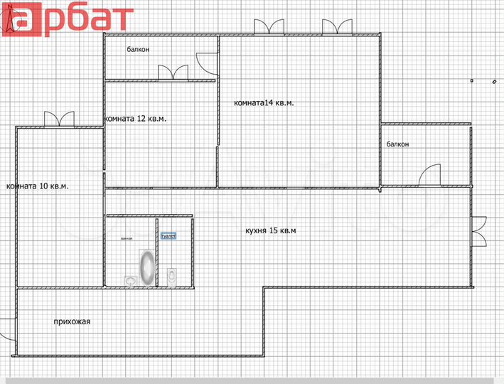 3-к. квартира, 63,8 м², 2/2 эт.