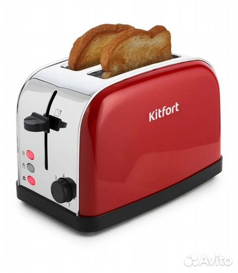 Тостер Kitfort кт-2014-3, 850 Вт, красный