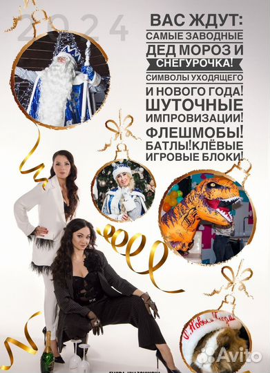 Новогодняя программа. Ведущая, живой вокал