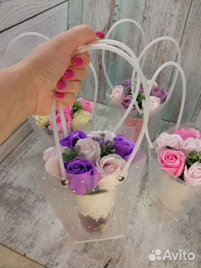 Букеты из мыльных роз
