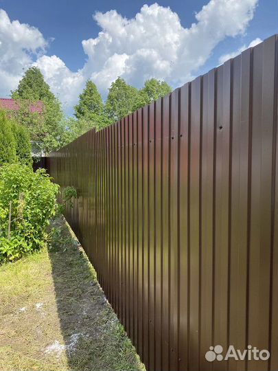 Заборы из профнастила / установка ворот / забор