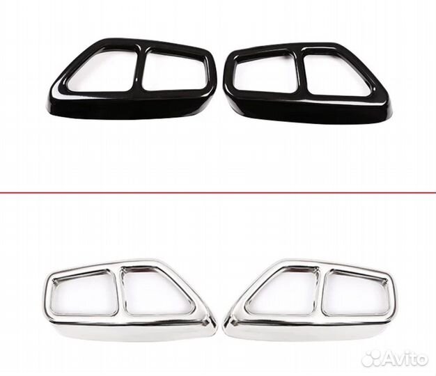 Насадки на глушитель Bmw G30 G38 двойные чёрные