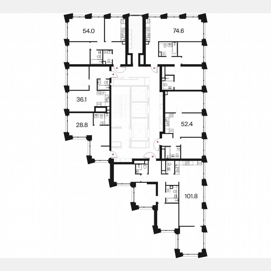 2-к. квартира, 52,4 м², 21/26 эт.