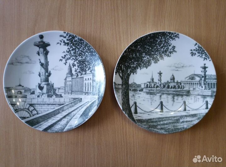 Тарелка настенная. Клеймо лфз. Ленинград Виды 2шт