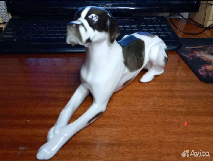 Фарфоровая статуэтка лфз Собака пойнтер