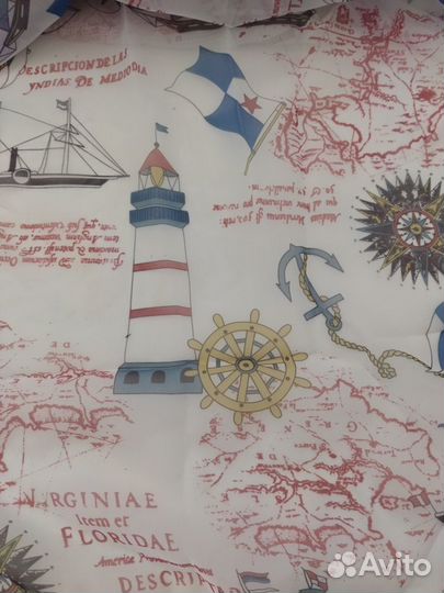 Органза принт морской