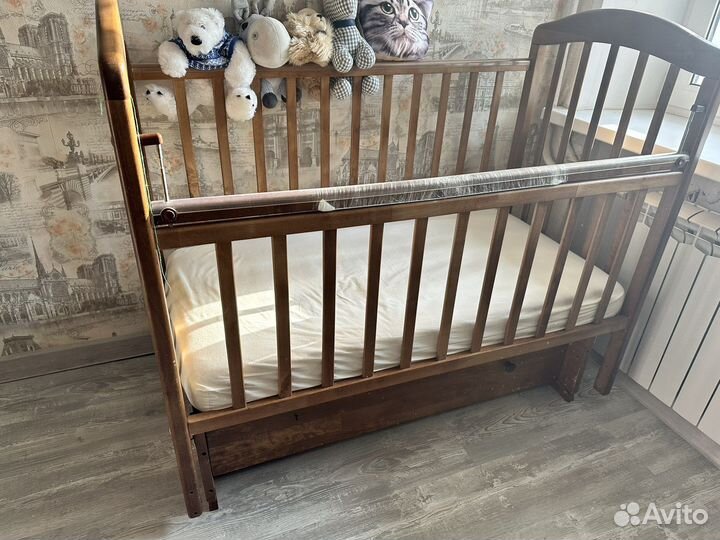 Детская кроватка лира-7 с матрасом