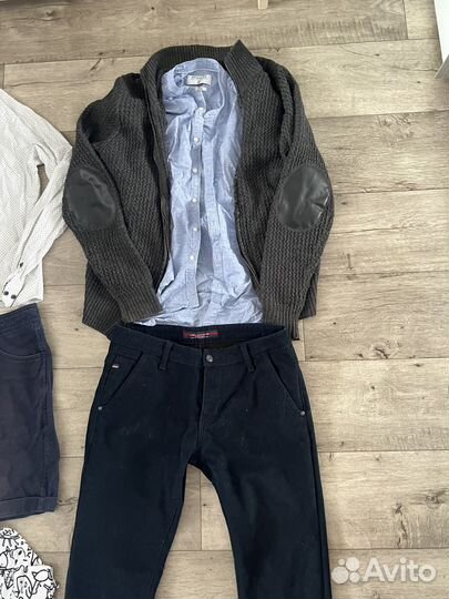 Мужская одежда(кожаная куртка,брюки) пакетом 50