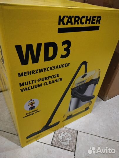 Новый Строительный пылесос Karcher WD 3 P S V-17/4