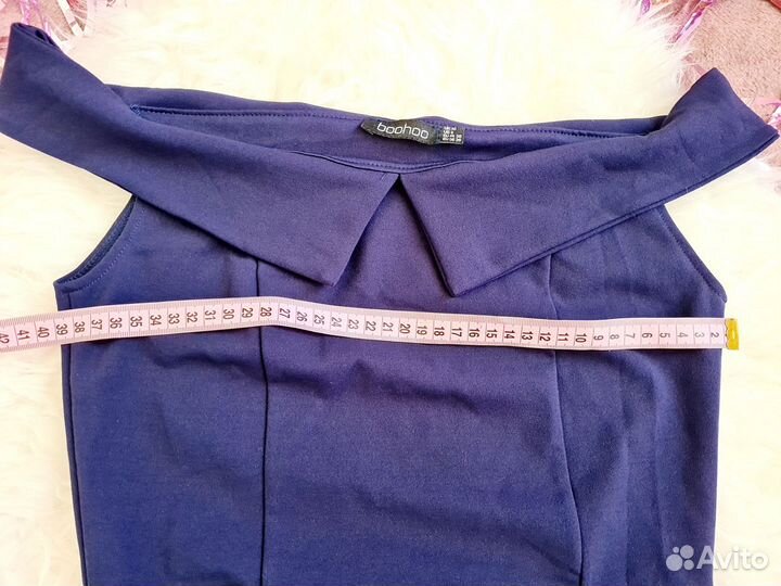 Вечернее синее платье-русалка 44 Boohoo