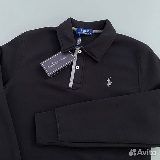 Свитшот polo ralph lauren на пуговицах черный