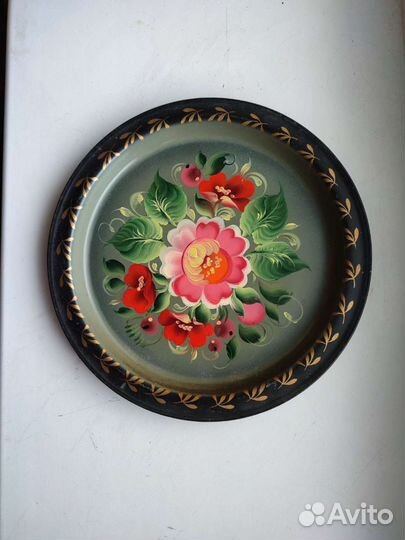 Подносы расписные поднос металлический