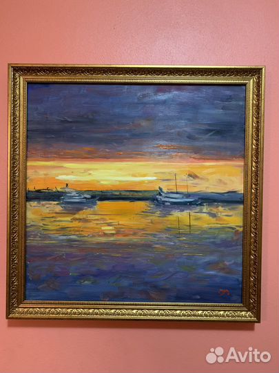 Картина маслом на холсте море