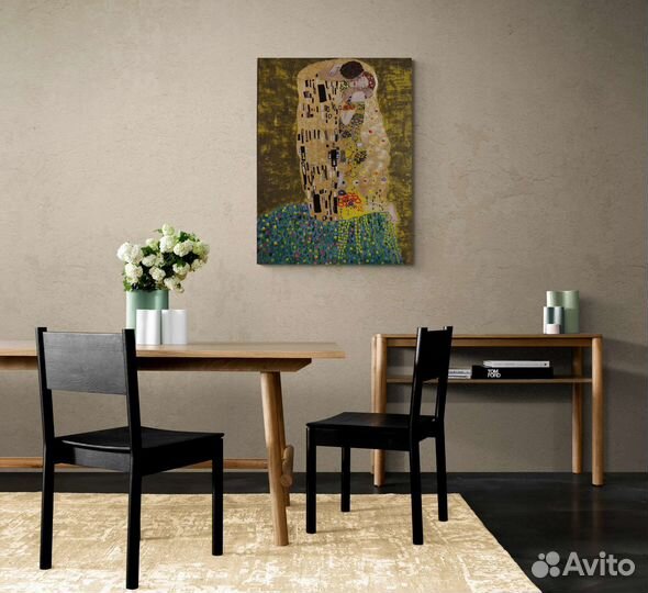 Репродукция Густав Климт Поцелуй