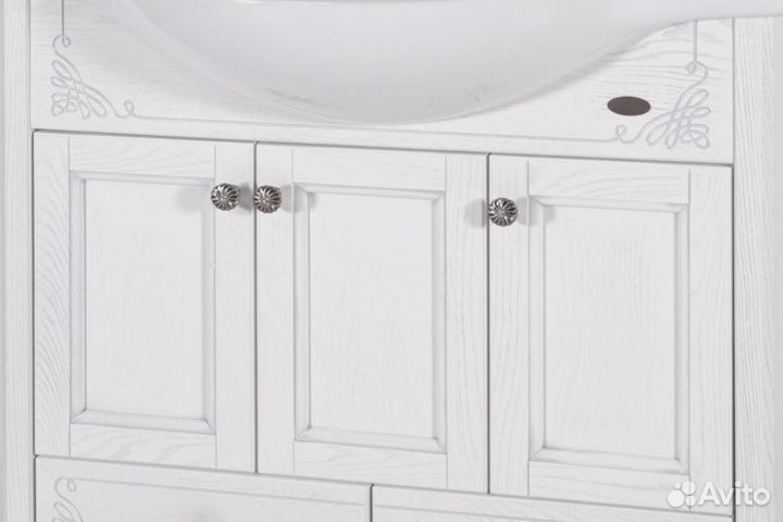 Тумба с раковиной ASB-Woodline Салерно 80 белая, п