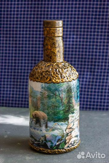 Подарок ручной работы сувенирная бутылка охотнику