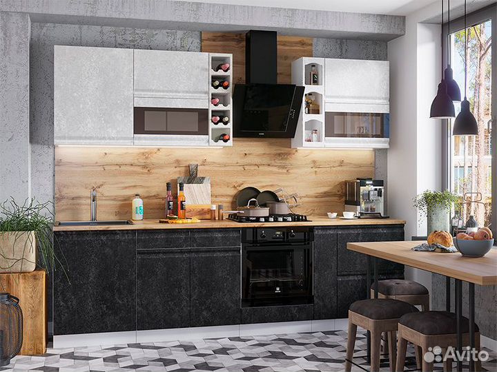 Кухня Бруклин шкаф шв450 фасад шв 450 бетон белый