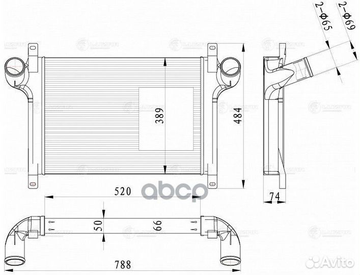 Онв (радиатор интеркулера) для а м камаз Компас 12