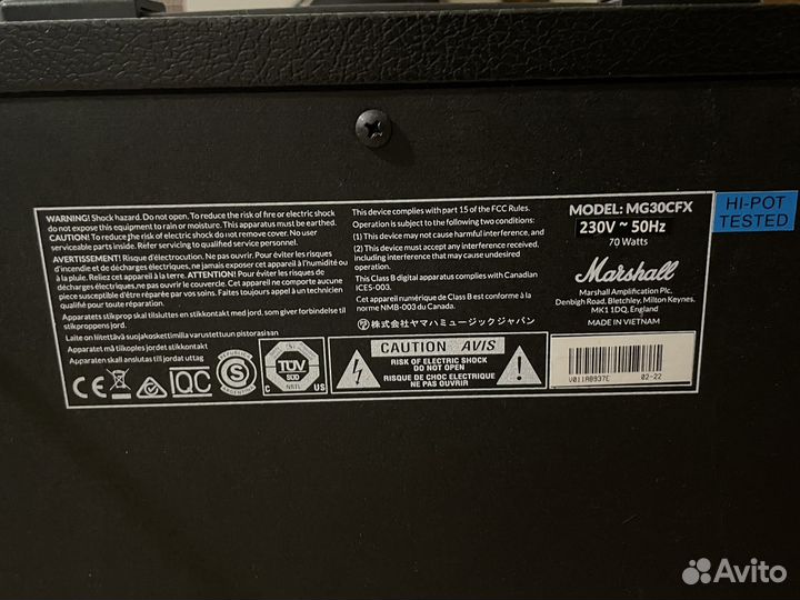 Комбоусилитель marshall mg30cfx