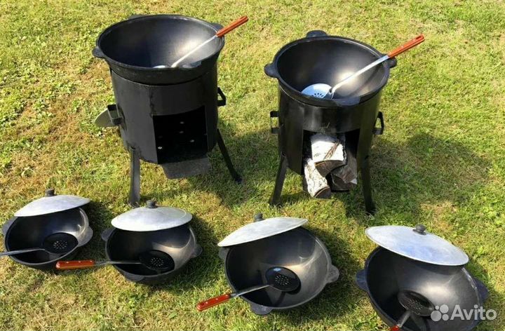 Казан чугунный с печкой