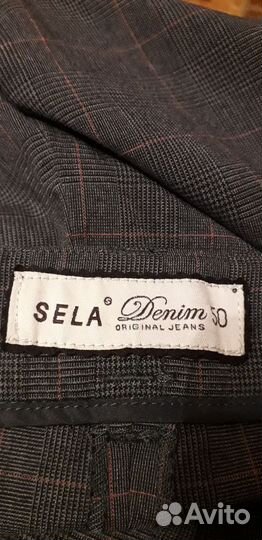 Женские брюки в клетку Sela, р.50