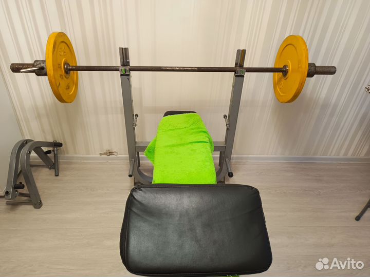 Скамья для жима+2 штанги