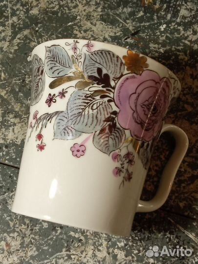 Чайный бокал лфз СССР (сиреневый,золотой )