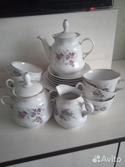 Чайный сервиз тонкий фарфор